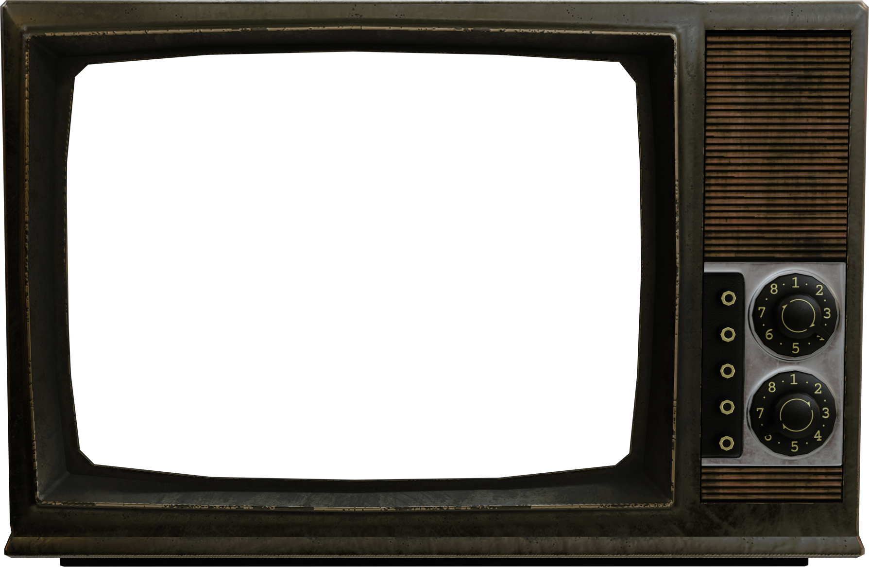 Retro old television isolated on transpatent background